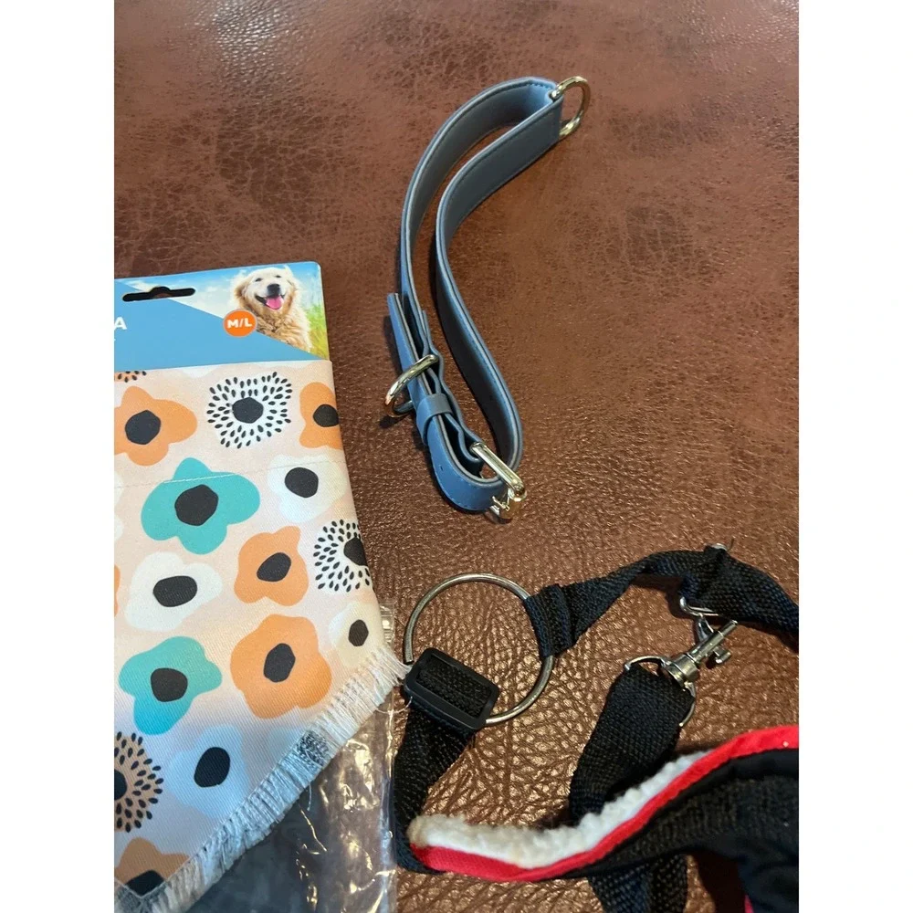 Dog Accessory Lot Top Paw Joyride Harnesses Bandanas‎ Collars Boots Leash Bundle